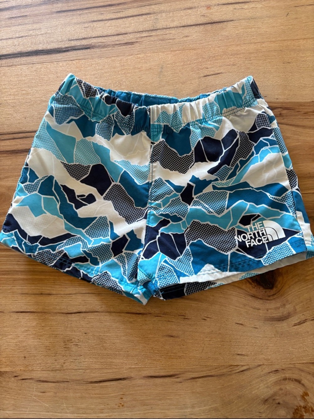 The North Face Teal Navy White Abstract Camo Shorts
